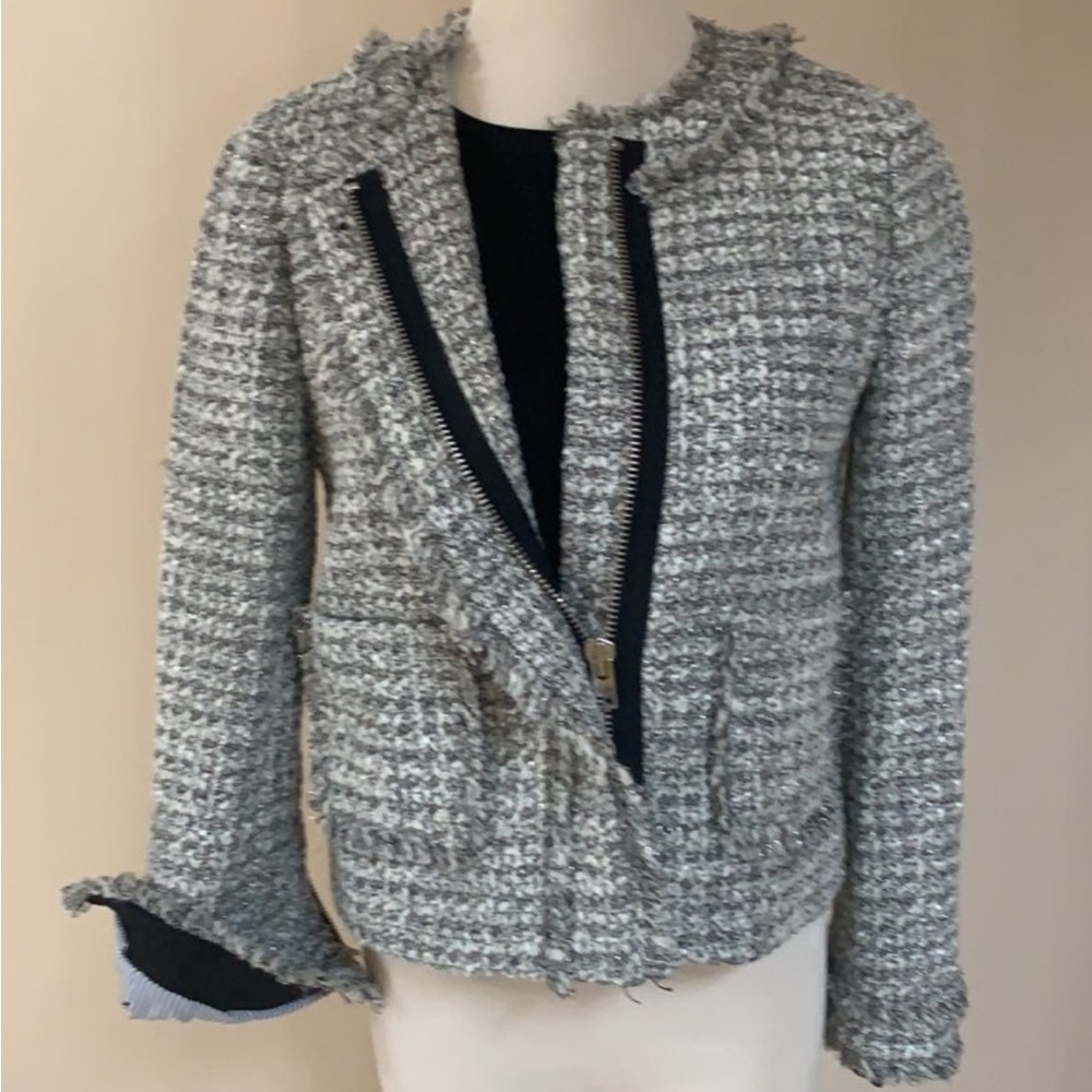 Jcrew tweed zip Moto jacket
